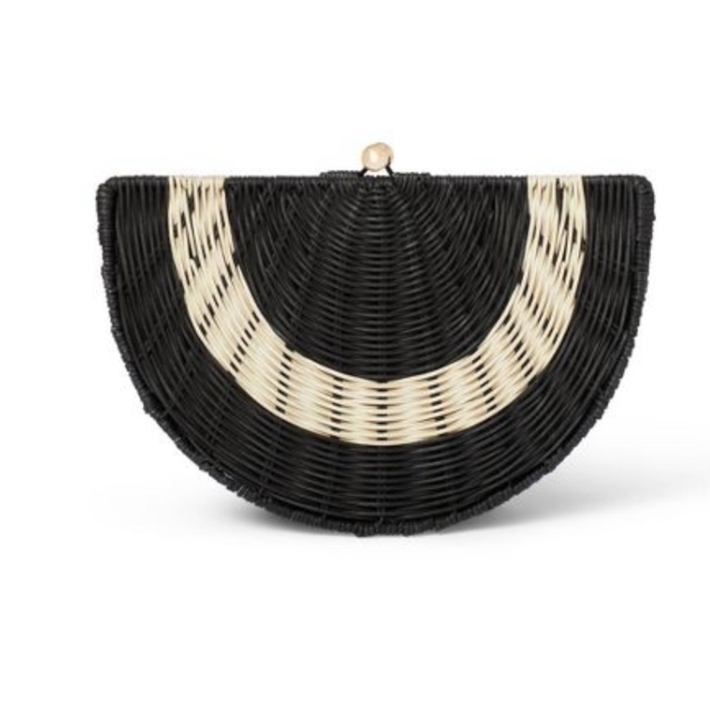 Last🤩Tabitha brown geometric rattan clutch handbag